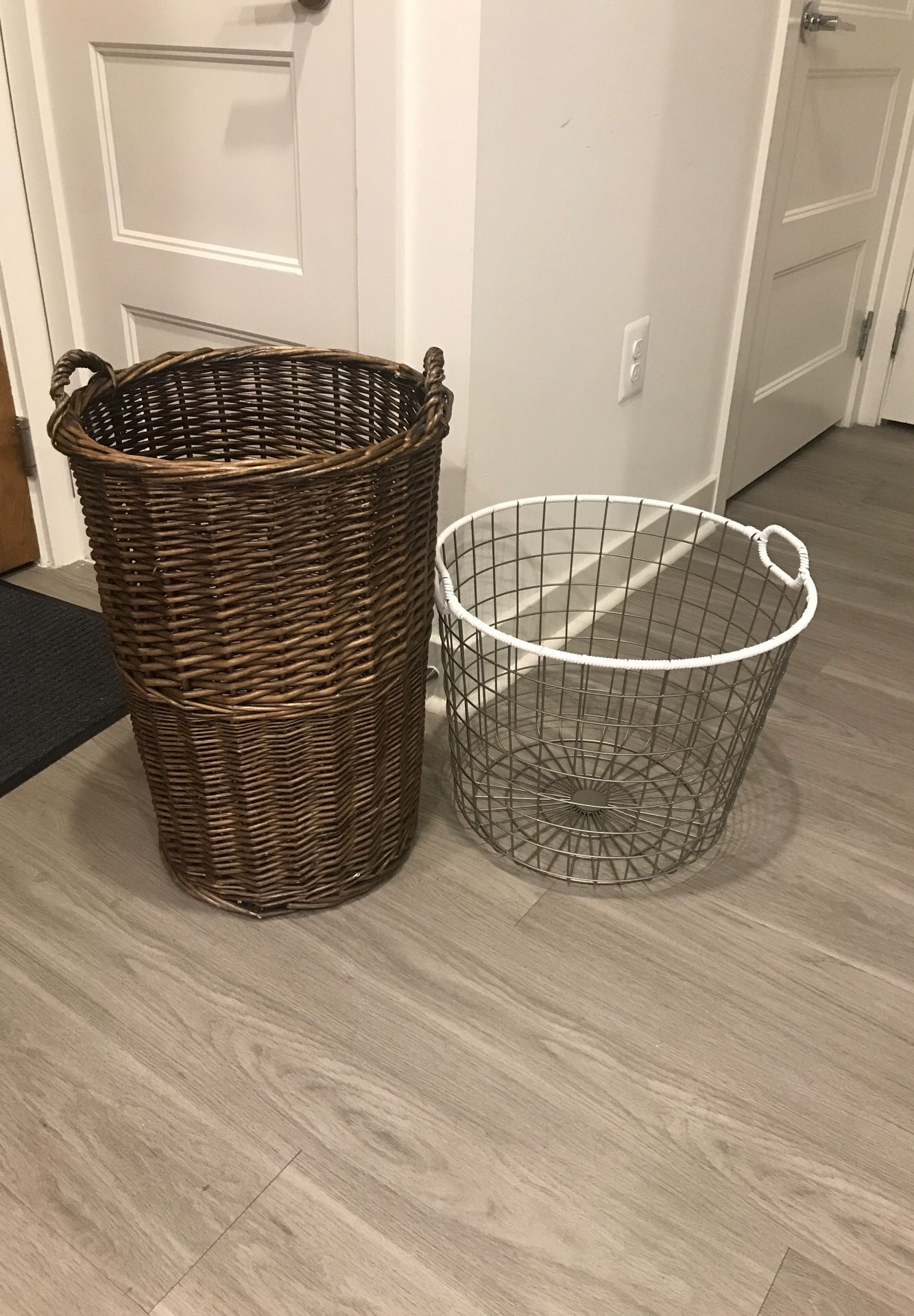 Two nice laundry or blanket baskets