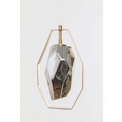 (Set Of 3 )Lighting Nordic Bedside Chandelier with Brass Frame Glass Pendant Light Fixture Adjustable 1-Light Drop Hanging Light