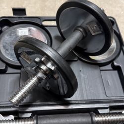 40lb Chrome Adjustable Dumbbell Set