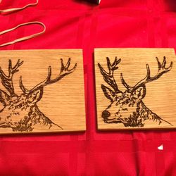 2 Scottish Made Elk Coasters 