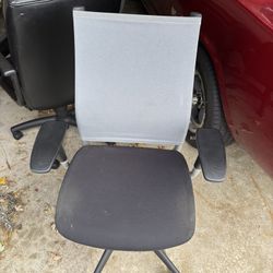 Sitonit Brand Office Chair Like New On Wheels Adjustable Gray Cloth Back