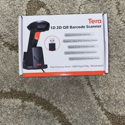 Tera Wireless 1D 2D QR Barcode Scanner with USB Charging Base Handheld Bar Code Reader Scanner Automatic Sensing Fast Precise Scanner HW0005