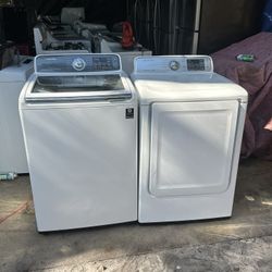 Samsung XL Glass Top Load Washer & Dryer Set 