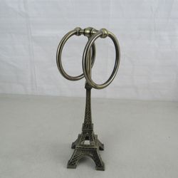 Eifel Tower Brass Metal Vintage Hand Towel Holder-12 1/4" Tall



