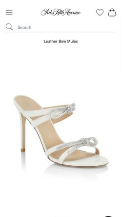 Stuart Weitzman Leather Bow Mules