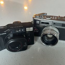Film Cameras. Yashica Electro 35 & Canon Shure Shot Tele