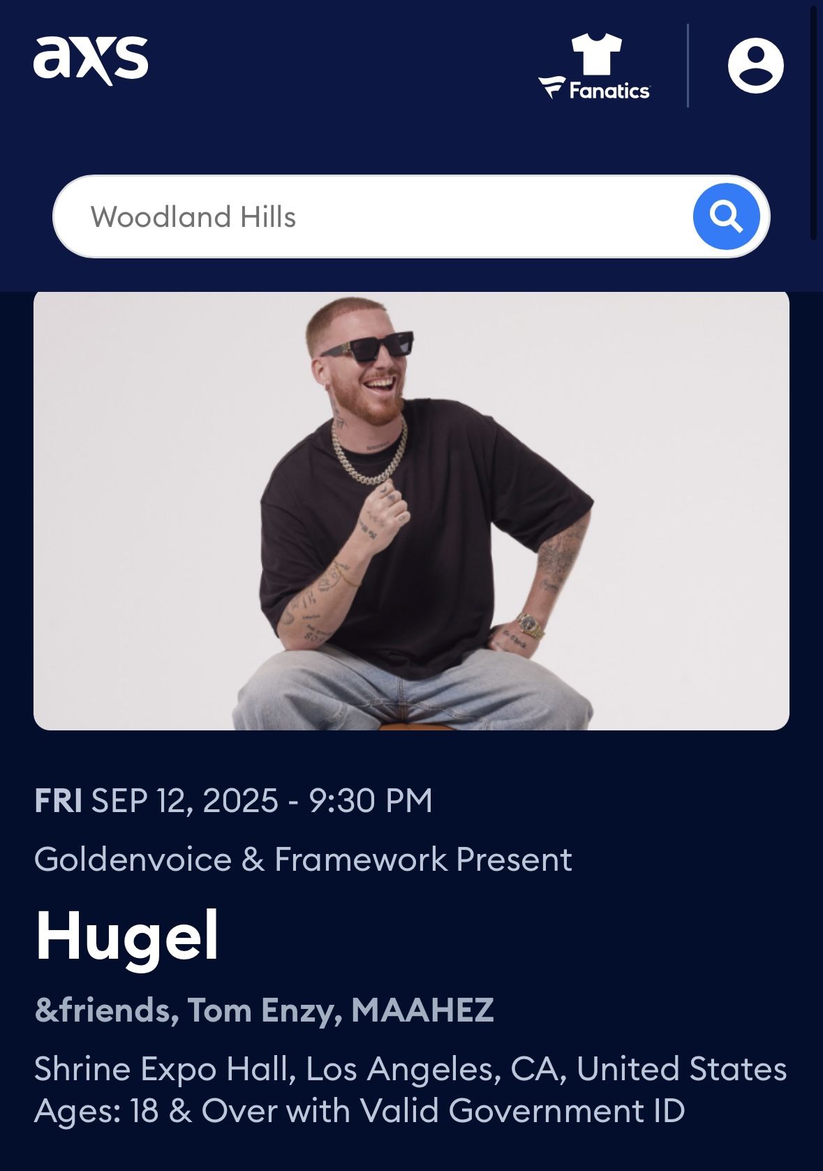 Hugel LA ticket