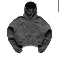 Essentials Cropped Hoddie - Charcoal Grey