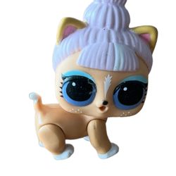 LOL Suprise Doll Toy Lola Up Town Lavender Hair Pet  This LOL Surprise Doll Toy, named Lola Up Town, comes with lavender hair and a cute pet. It is a 