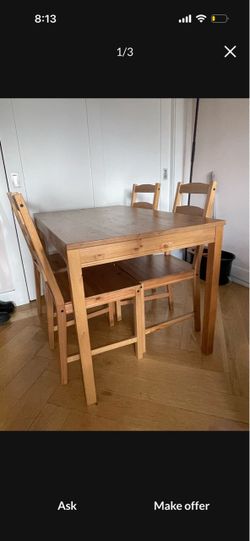 IKEA Wood Table And 4 Chairs!