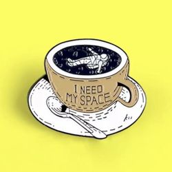 New Coffee Lover Brooch Pin Jewelry Gift 