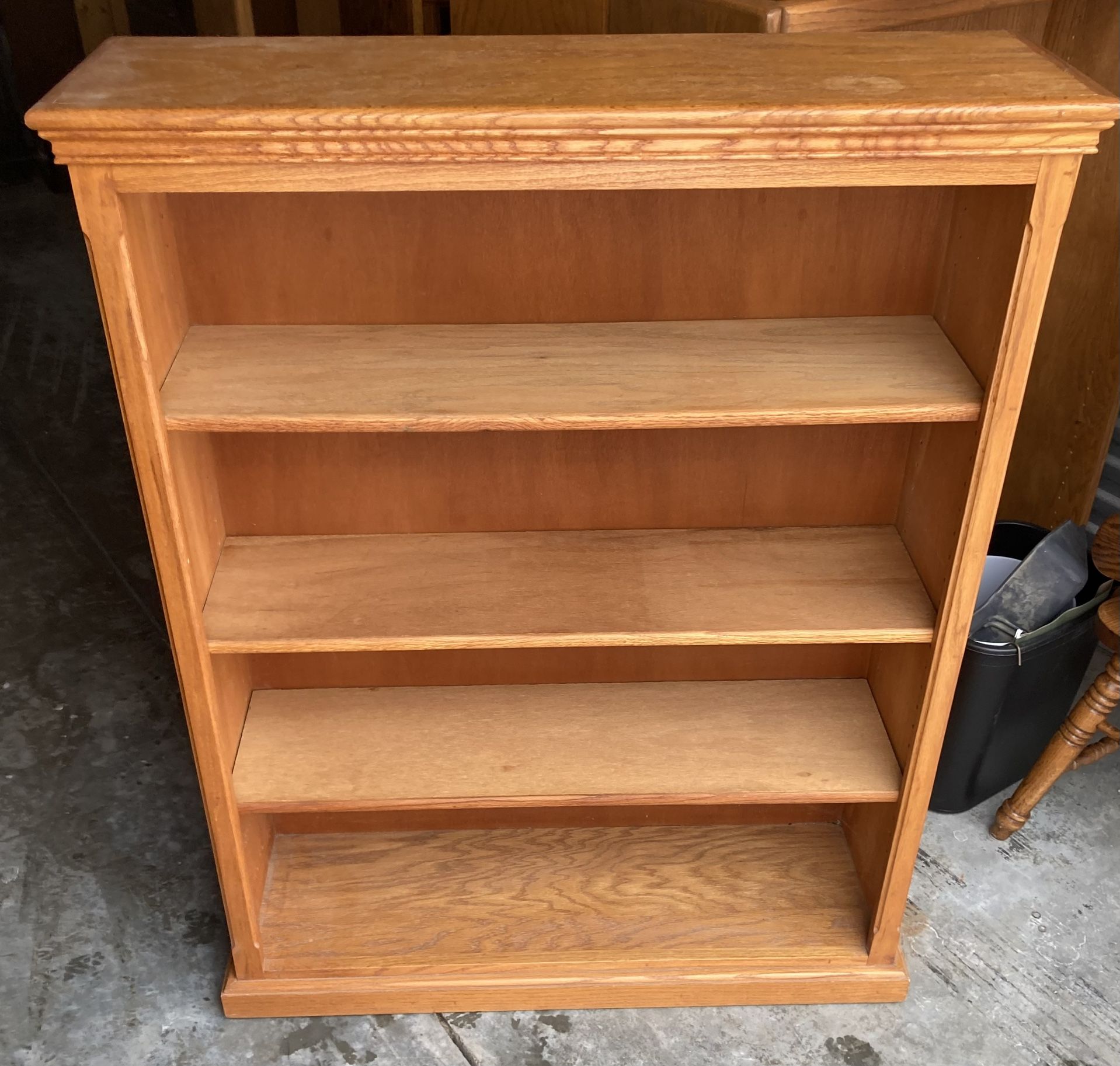 E J Hook 4 Tier Oak Bookcase Storage Display Shelf