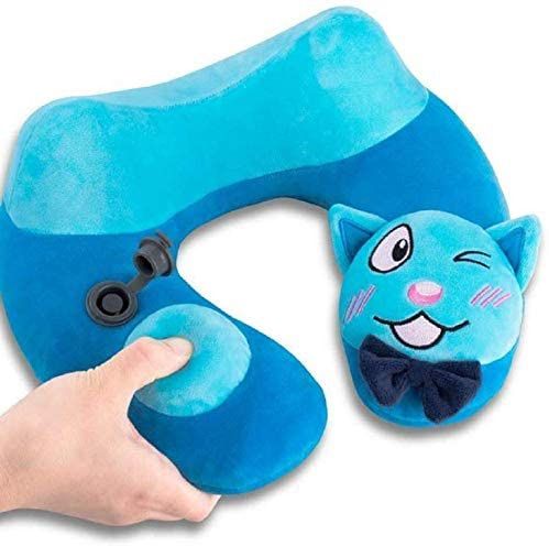 Inflatable Travel Neck Pillow Airplane Comfortable U Shaped Cushion Head Support Car Pillow for Kids