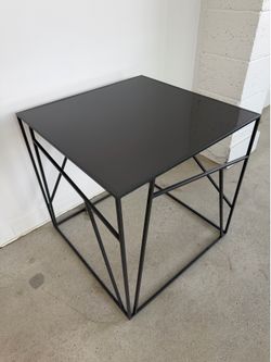 Modern Gunmetal Geometric Side Table