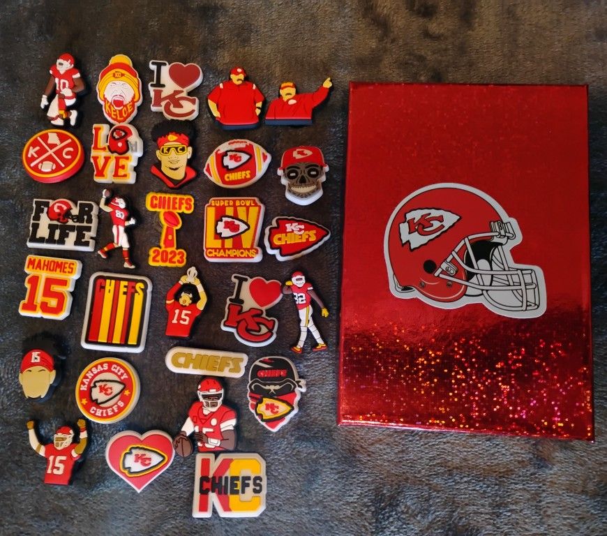 Kansas City Chiefs Jibbitz lot w Box