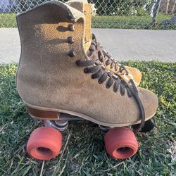 Vintage Riedell  Super x 4R Roller Skates Sure Grip Suede Size 7 130L