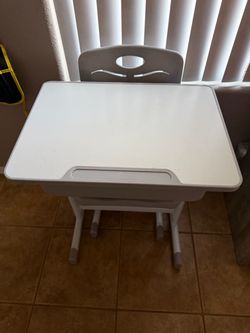 Kids Desk and Chair Set White