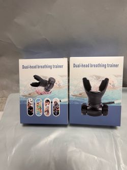 2-pack Breathing Exercise Device, Respiratory Trainer, Muscle Toner with Variable Settings, Removable for Easy Cleaning (Black)