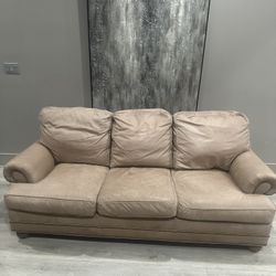 Leather sofa , chair and ottoman 