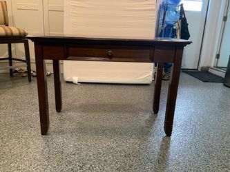 Dark Wood End Table with Drawer