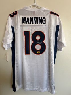 PEYTON MANNING SIGNED DENVER BRONCOS AUTOGRAPHED MITCH NESS JERSEY w/COA Large 28-02