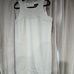 New Womens  Dress Preppy Sheath  white size 12  