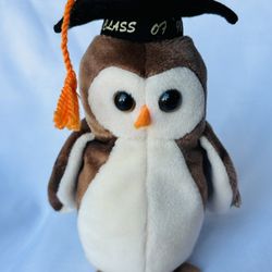 TY Beanie Baby Wise the Owl Class of 1998 Graduation Vintage w/ Tags