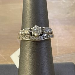 Lady’s Vintage 14K White Gold Wedding Ring Set