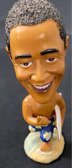 Barack Obama Hawaii Surfer Bobble Head Doll 4 1/2” - KC Hawaii