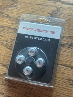 New* Genuine Porsche Valve Stem Caps (Silver) Set Of 4