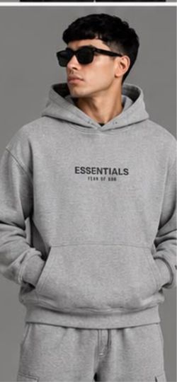 Gray Pullover Hoodie with Back Label