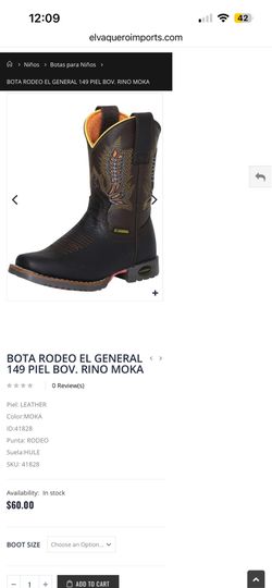 Botas El General / Boots toddler 10.5 come big in size
