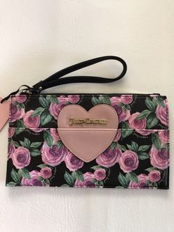 Juicy Couture Floral Design Wristlet Pouch Retails $45