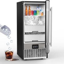 Under Counter Ice Maker with Refrigerator Function, 120LBS/24H