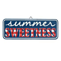 Pioneer Woman Blue Metal Sign Summer Sweetness Patriotic Americana 