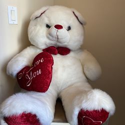 Red & White Large Teddy Bear