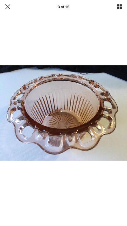 Anchor hocking old colony and lace pink Depression Glass flower pot for  Sale in Columbus, OH - OfferUp