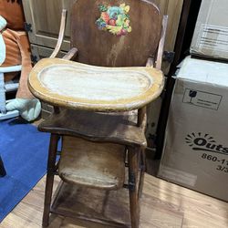 Vintage Antique High Chair Convertible 