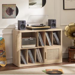 Record Player Stand Cabinet with Vinyl Storage - BRAND NEW STILL IN BOX