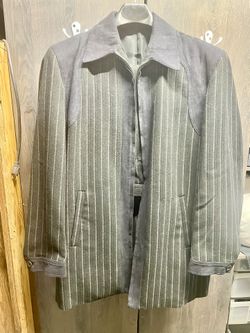 Stylish Men’s Suit Black And Grey Pinstriped