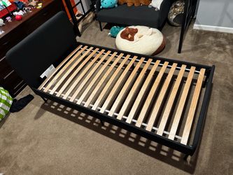 Twin Bed Frame with Wood Slats