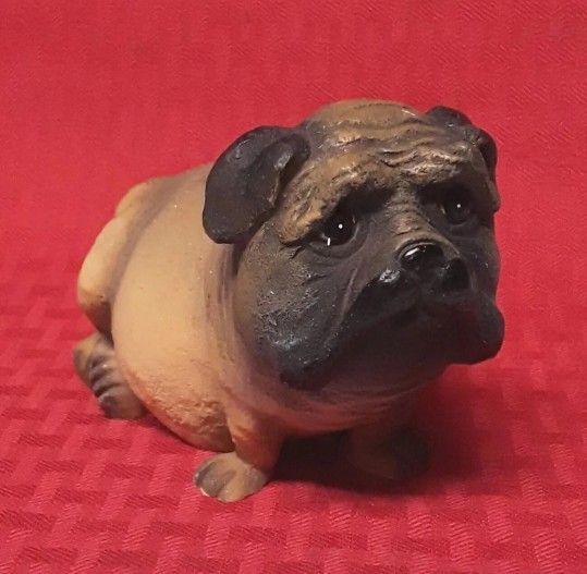 Pug Figurine Dog Paper Weight Fawn 2001 Pudgy Model Display Decoration