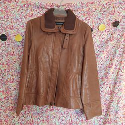 NEW JONES NEW YORK WOMEN'S LAMB LEATHER SCUBA JACKET