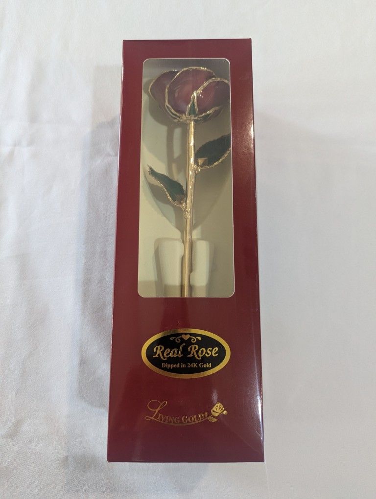 Living Gold Real Rose Dipped In 24k Gold