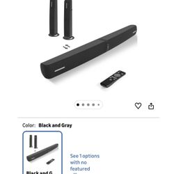 Sound Bar for Smart TV, 90W Soundbar with Bluetooth/ARC/Optical/AUX Connect, Auto Volume Boost, 3 Equalizer Modes, 2 in 1 Detachable Soundbar for TV f