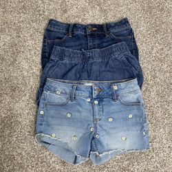 Girls Jean Shorts- Size 8- Lot Of 3 Shorts