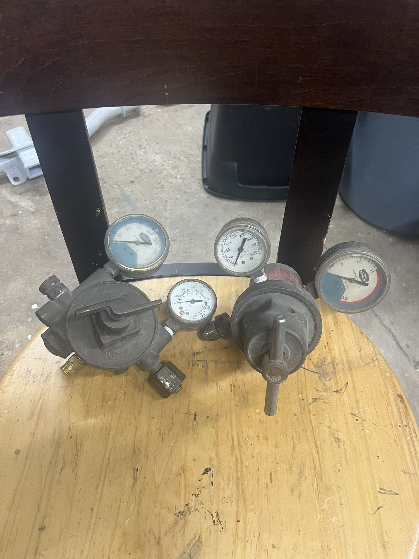 oxygen, acetylene gauges.