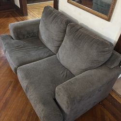 Gray Suede Couch Barley Used 