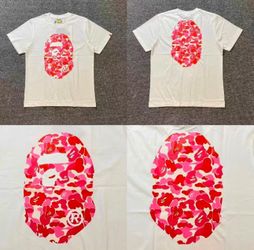 BAPE Pink Camo Ape Head Logo White T-Shirt – Front & Back Print