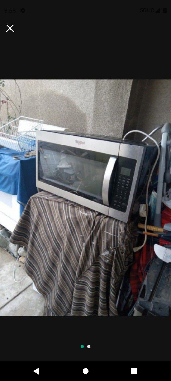 Whirlpool Microwave Width 30" Height 16"